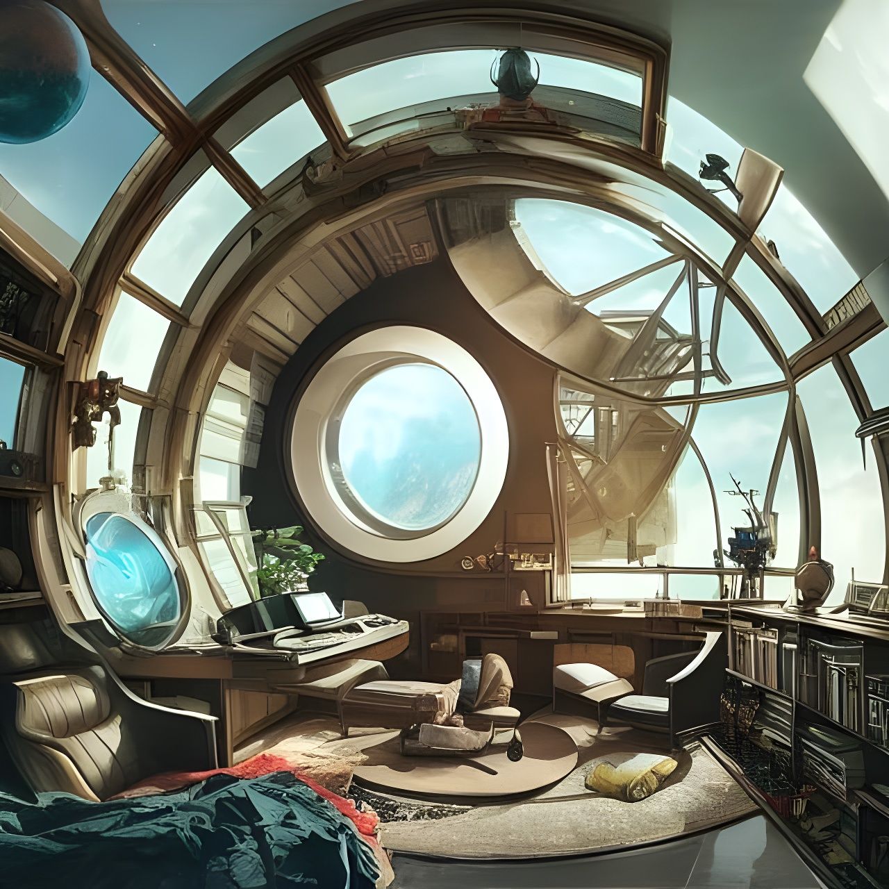 Cozy futuristic capsule house undefined