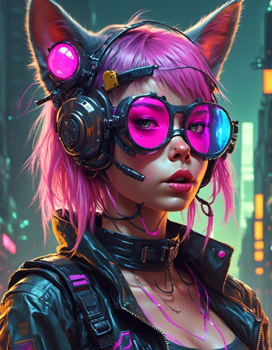 Cyberpunk Catgirl - 1