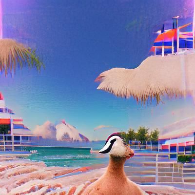 a goose on vacation