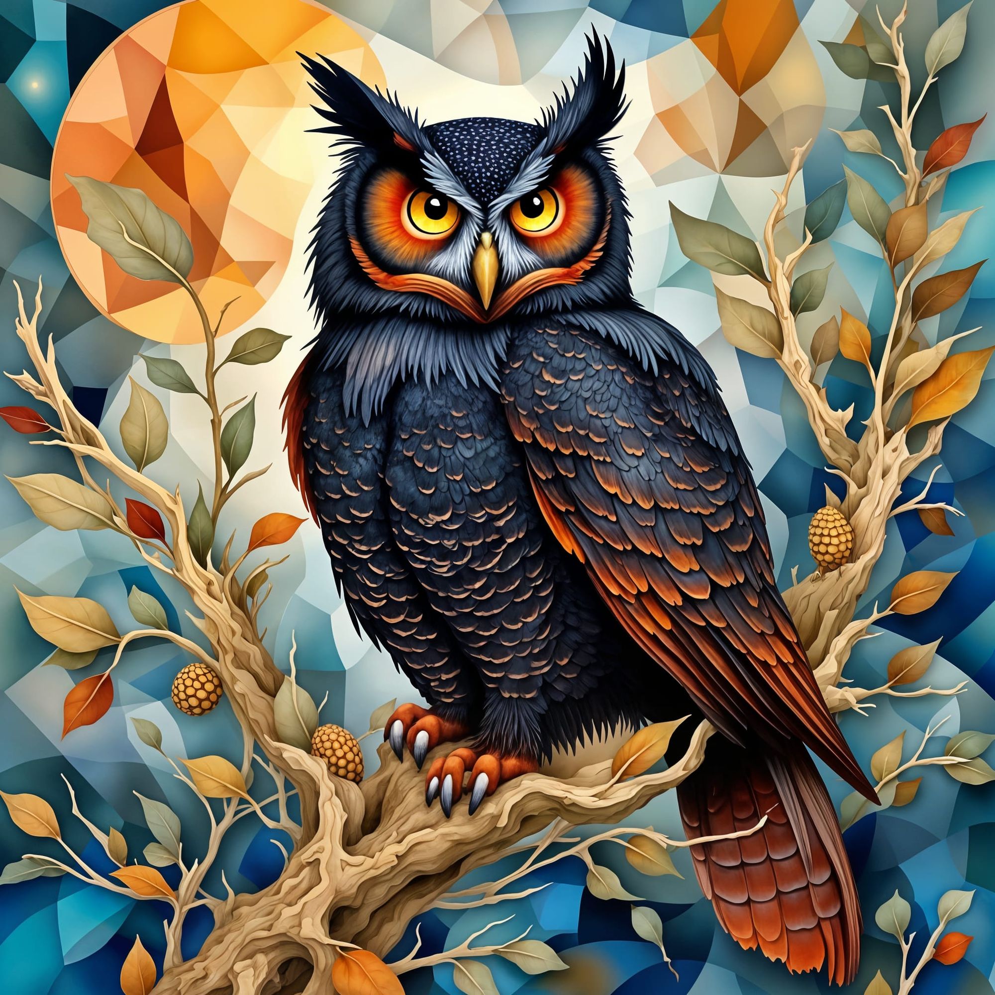 The weather is changing and the owl knows the cold is coming 