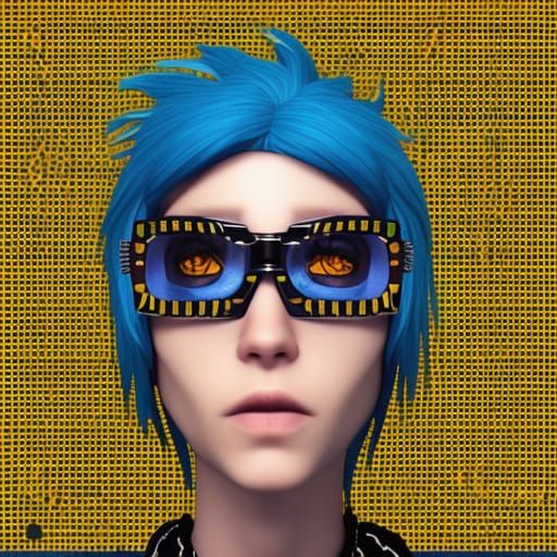 highly detailed portrait of a sewer emo punk lady student, s...