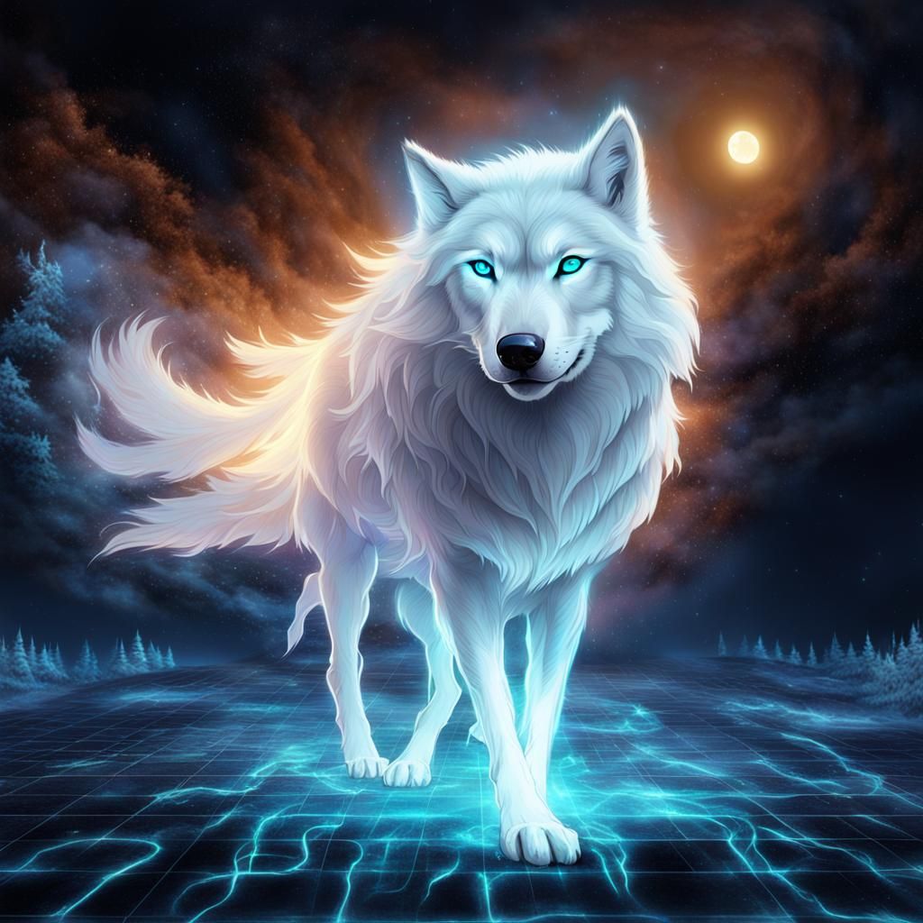 Ghostly Wolf 2. - AI Generated Artwork - NightCafe Creator