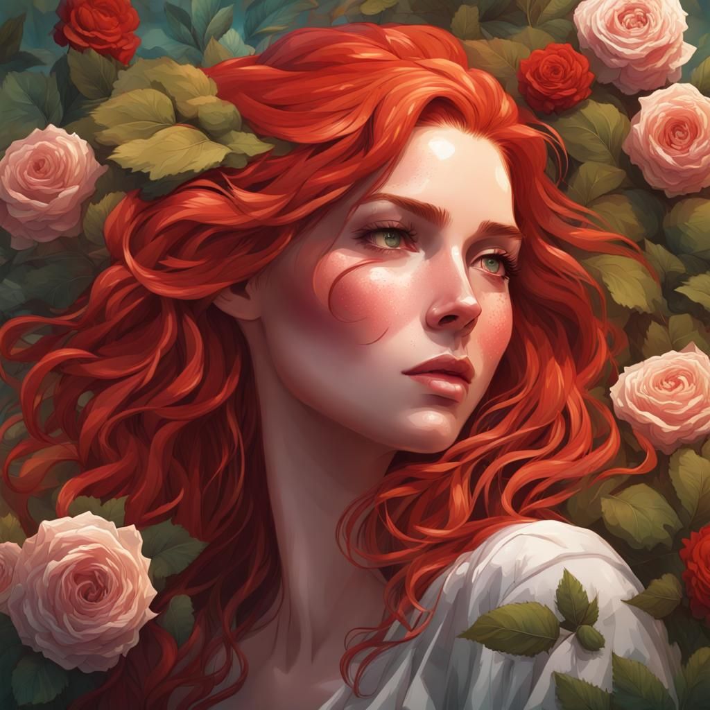 Redheads and Roses 2 - AI Generated Artwork - NightCafe Creator