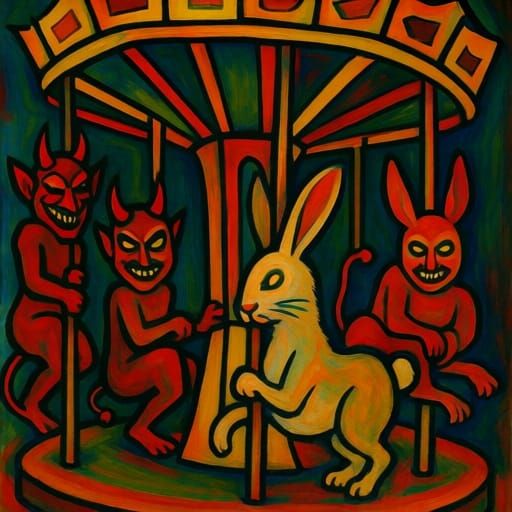 Devils'n'rabbits carousel 
Carousels by Egon Schiele and Paul Klee