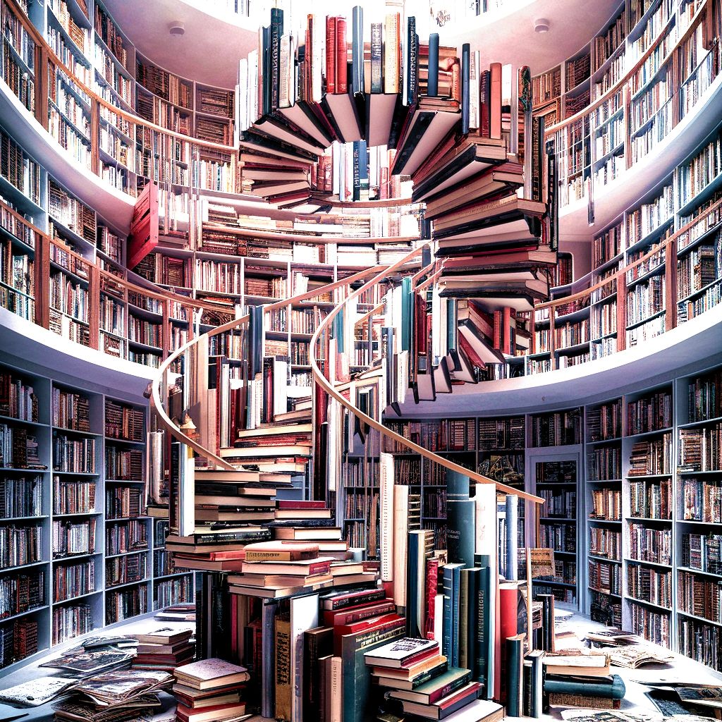 A captivating and surreal photograph of a magical library w