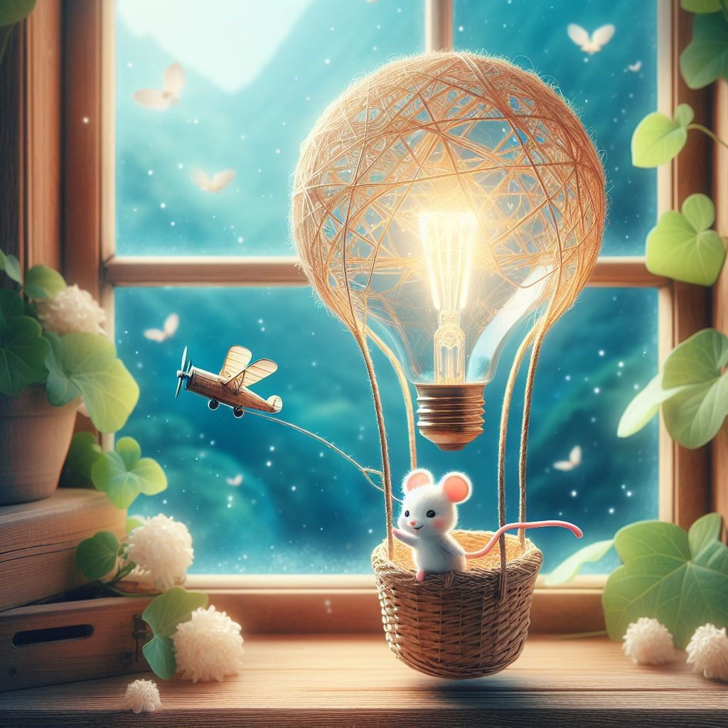 little mouse flying away