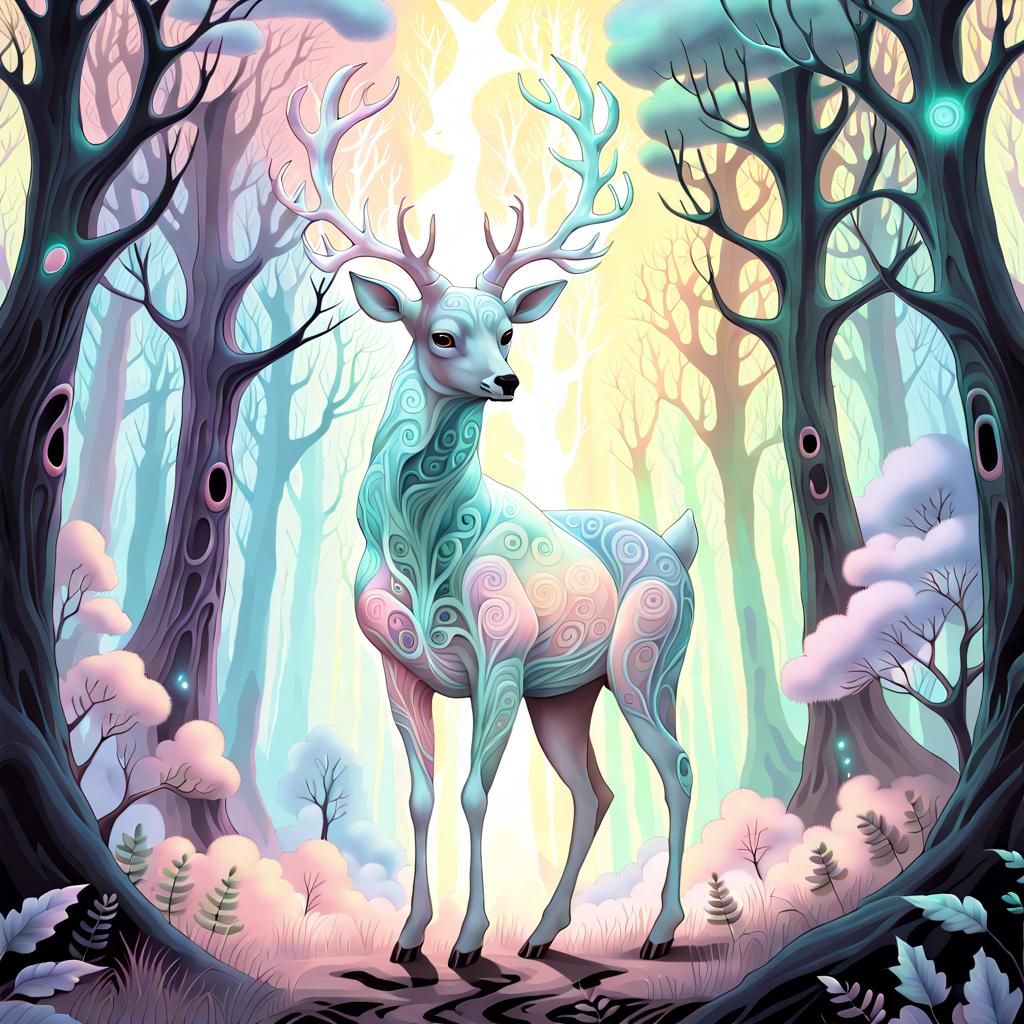 Pastel Stag  by @Bellemia