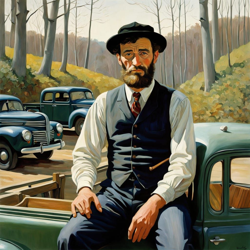 Dignified Hasidic Gentleman Embarks on Leisurely Road Trip