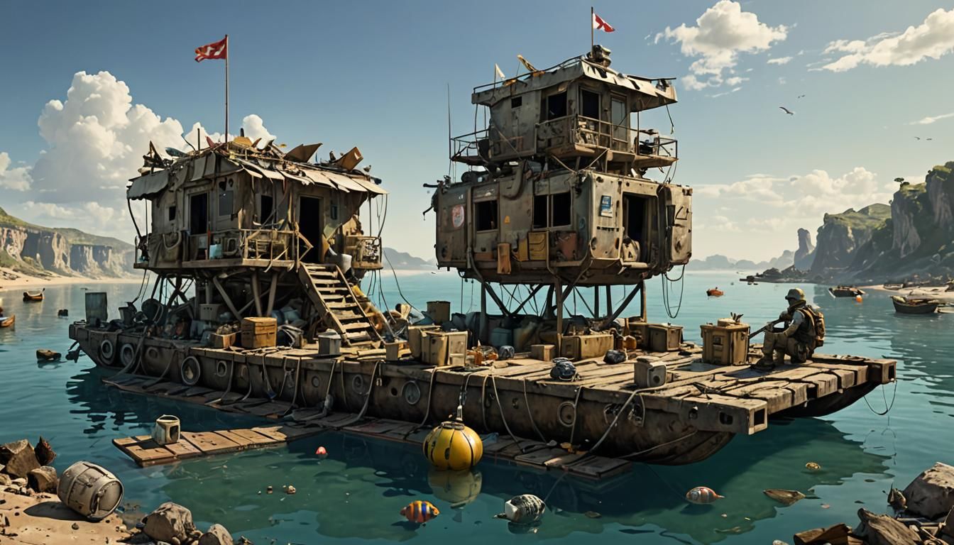 Vin Vander, the pontoon pilgrim in wasteland   by @PiXXel Pics