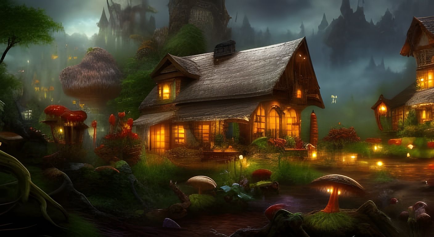 Fantasy Mushroom Garden Village