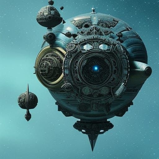 Gothic starship (Inspired by Kristjaan Panneman)  by @Gouty