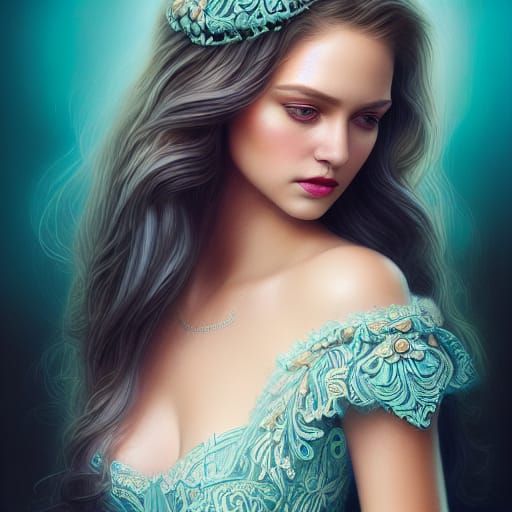 B5-"Gorgeous Young Fairyland Lady with Long Wavy Hair"  #Open-Prompt-Gang If you use, give credit and leave your prompt ...