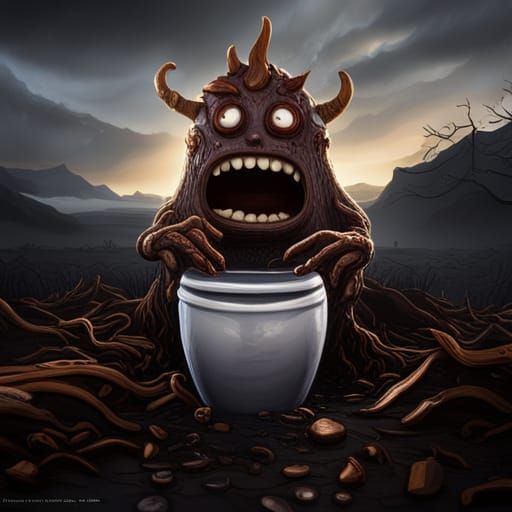 a poop monster coming out of a toilet - AI Generated Artwork ...