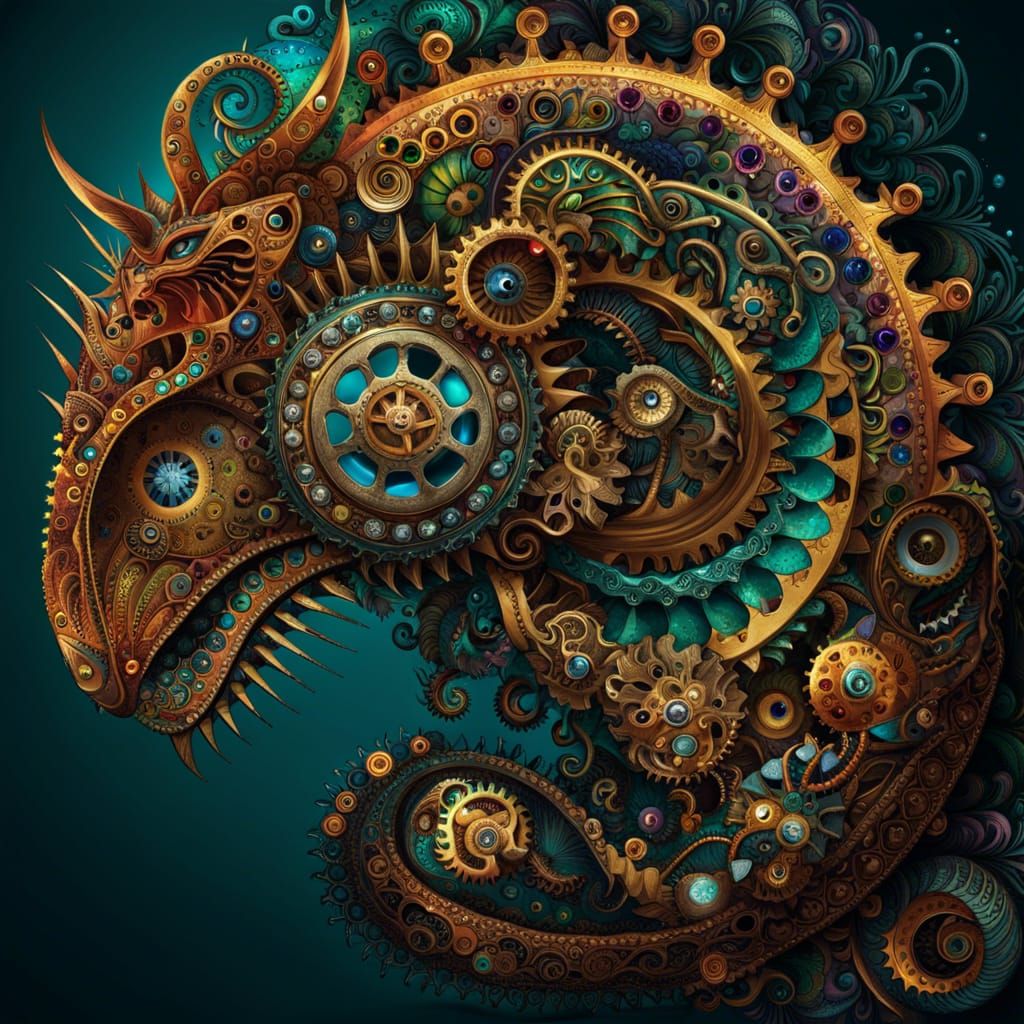 A Clockwork Jabberwock  by @Finndo80