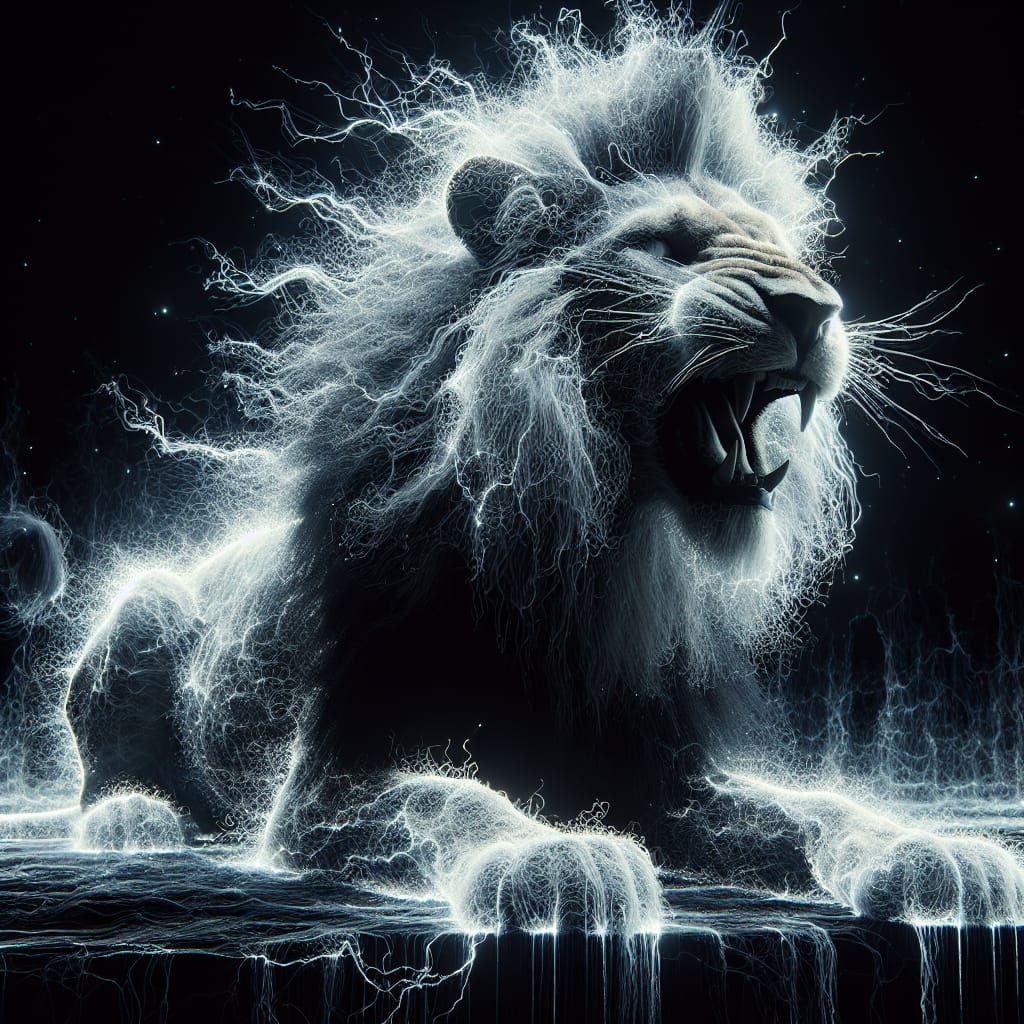 Electric lion  by @Vix
