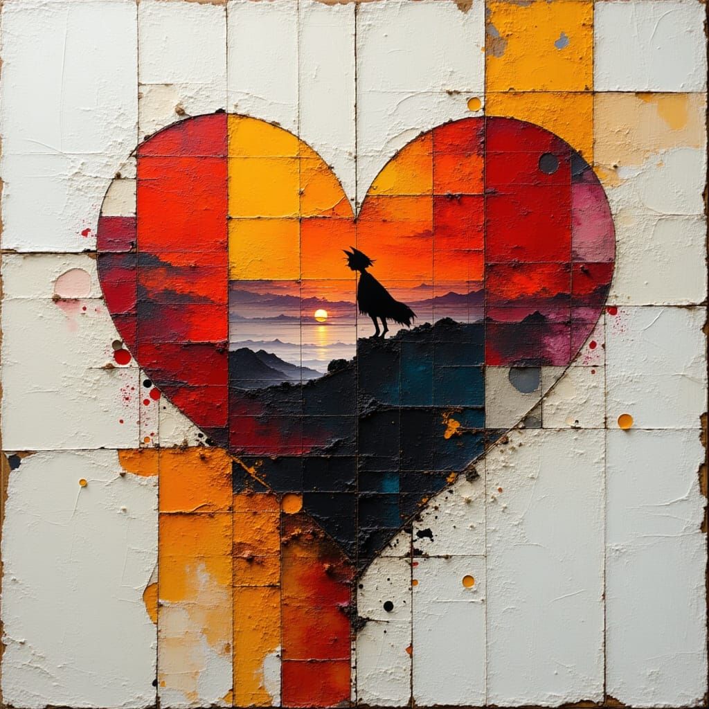 Square Heart Explosion with Anime Macro