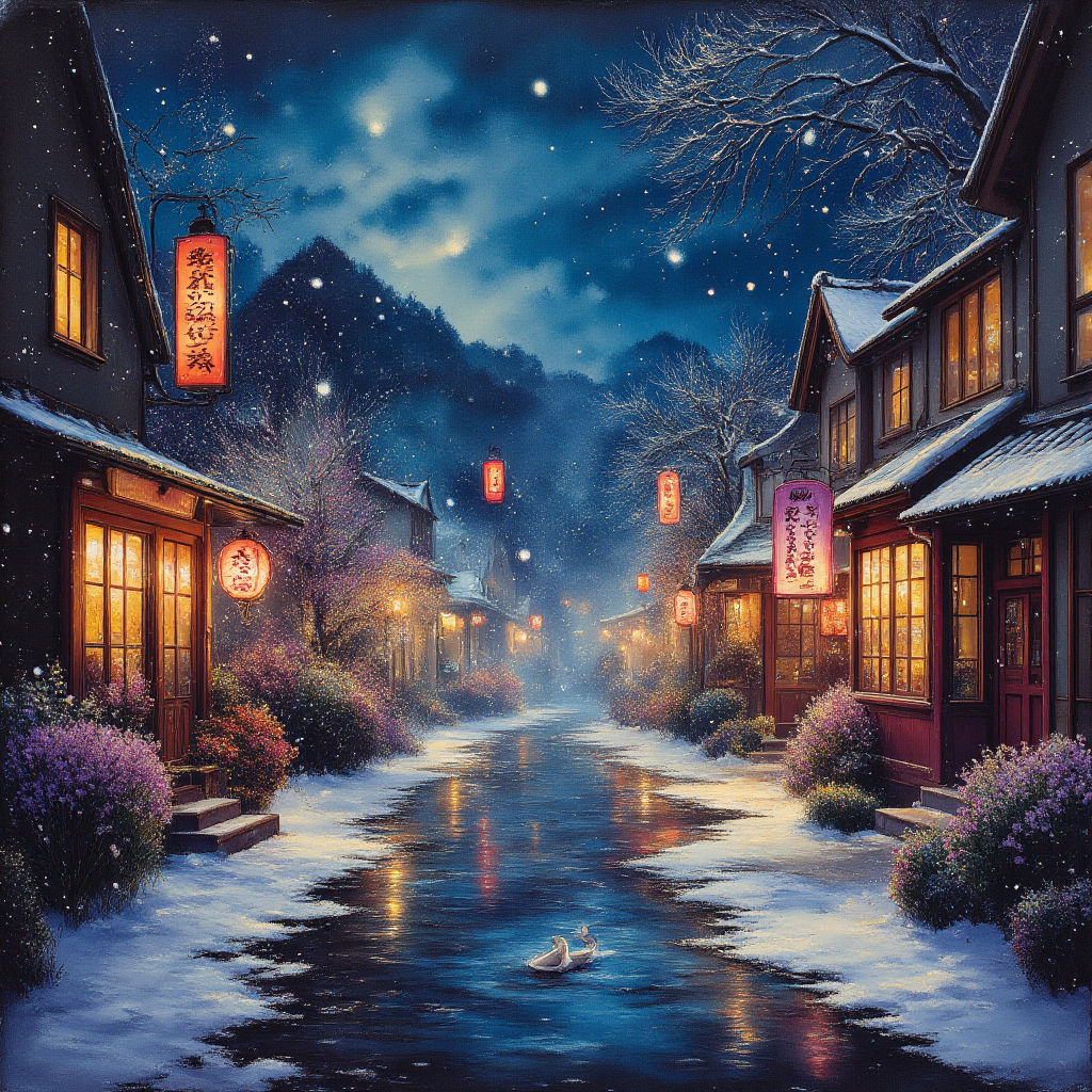 Japanese Harbor Fishing Village