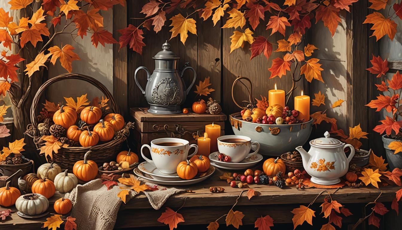Capture the season's rich colors, cozy atmospheres, and the nostalgic sense of change. 
 autumn scene, ...  by @Moonflowerrose69