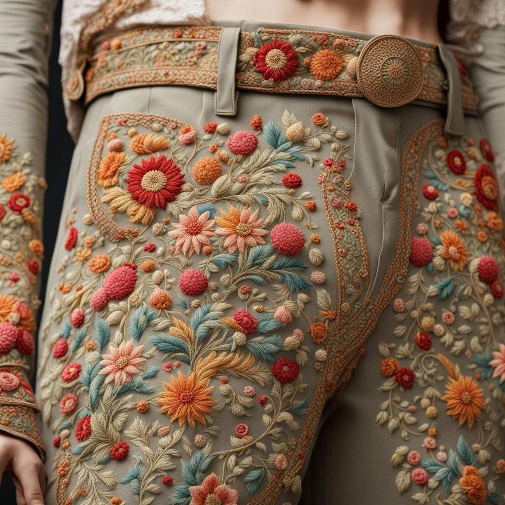 embroidered floral pattern I  by @qu