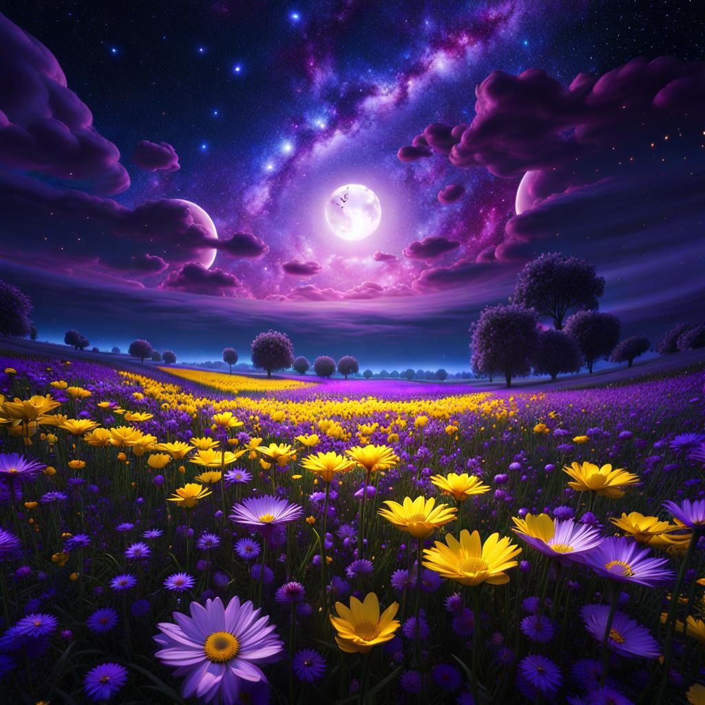 Purple moon  by @Fungidelight