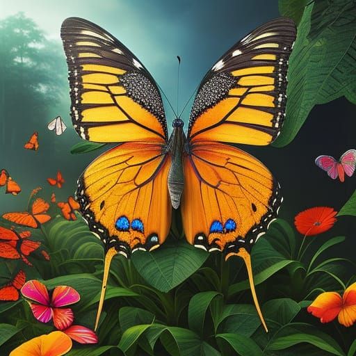 YELLOW BUTTERFLY ART - AI Generated Artwork - NightCafe Creator