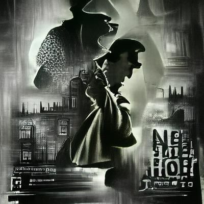 Sherlock Holmes film noir poster art