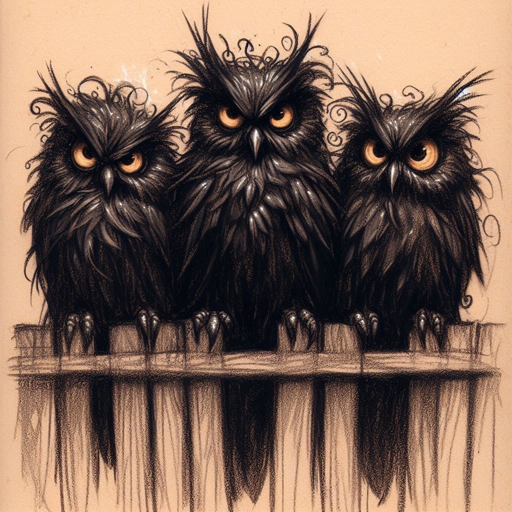 Three Ornery Owls