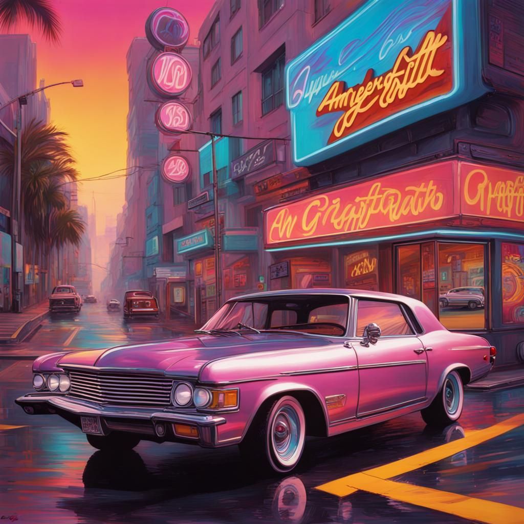 American Graffiti Vaporwave. - AI Generated Artwork - NightCafe Creator