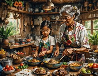 master and apprentice - cooking lessons with Granma - AI Generated ...