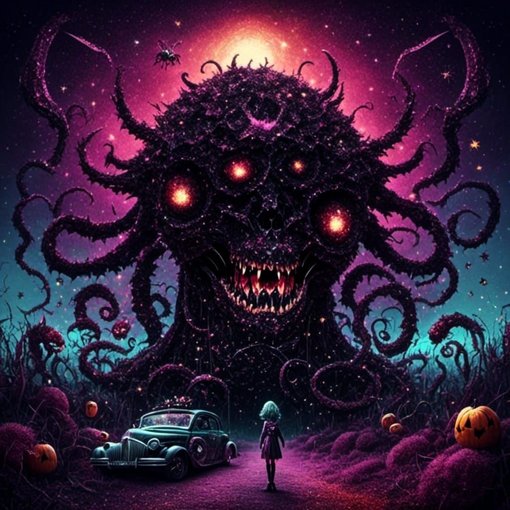 <lora:GlitterGore:1.0> Demon road 