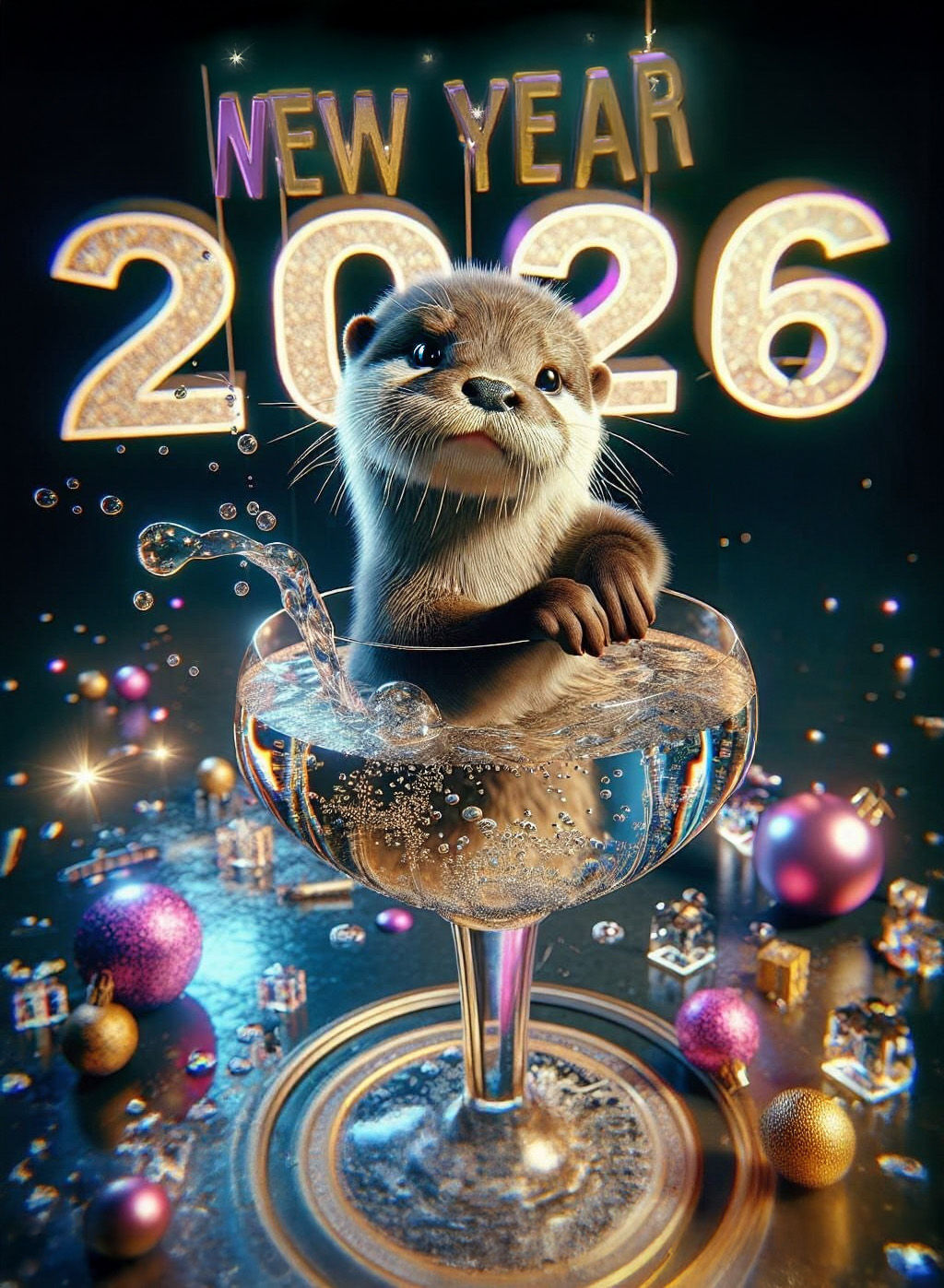 Have an Otterly Happy New Year 2026!!! (Animation)