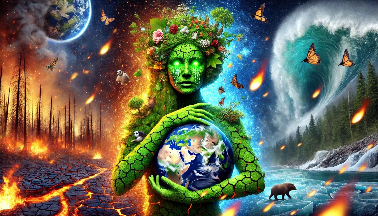 Mother Nature protecting Earth from Global Warming