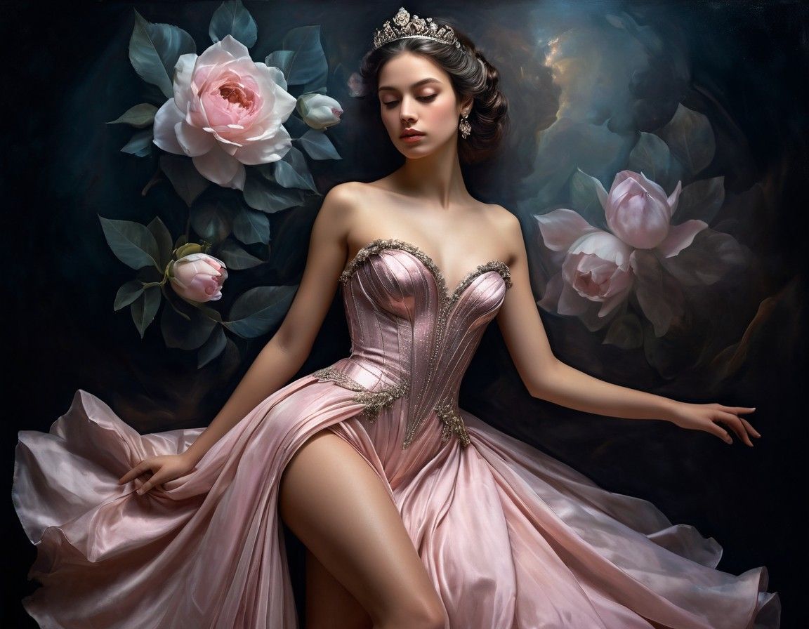 Chiaroscuro portrait of a Wonderland princess