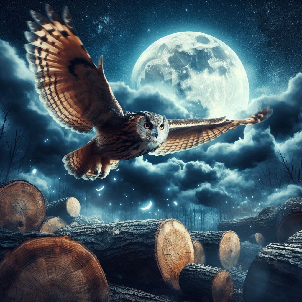 Owl flying