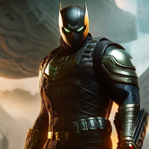 Steampunk Batman Robot Portrait, Digital Art