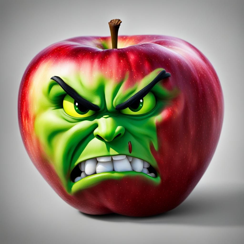 An Angry Apple - AI Generated Artwork - NightCafe Creator