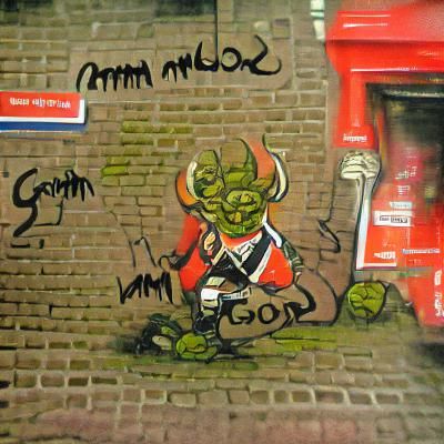 Amsterdam Scum Goblin maximalist graffiti