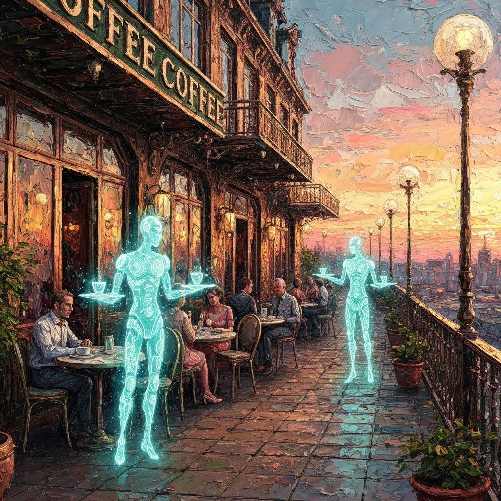 Coffee House with Cyborg Waiters