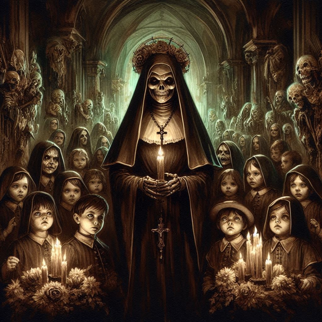 The Nun with a Skull Face