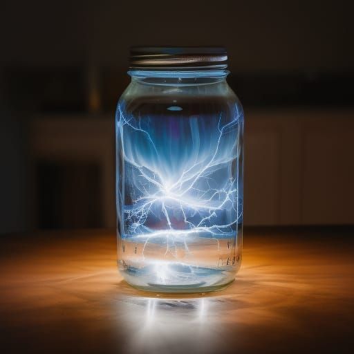 Caught lighting in a mason jar false