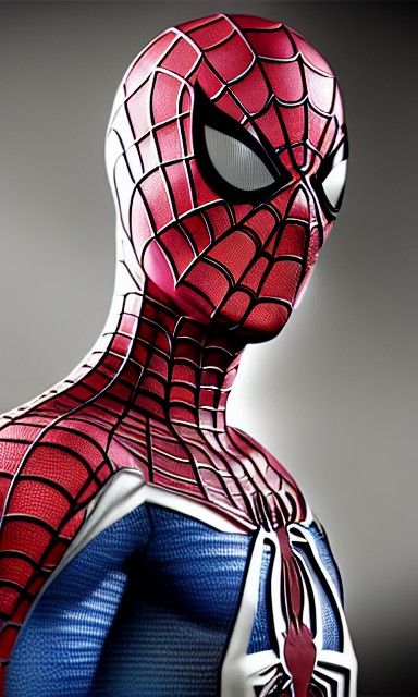 A photorealistic hyper detailed portrait of spiderman, unreal engine ...