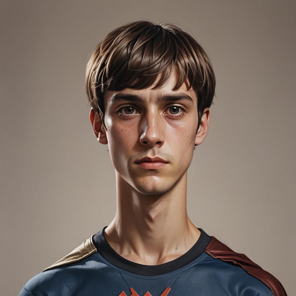 hyperrealistic portrait of a male in his early-twenties with...