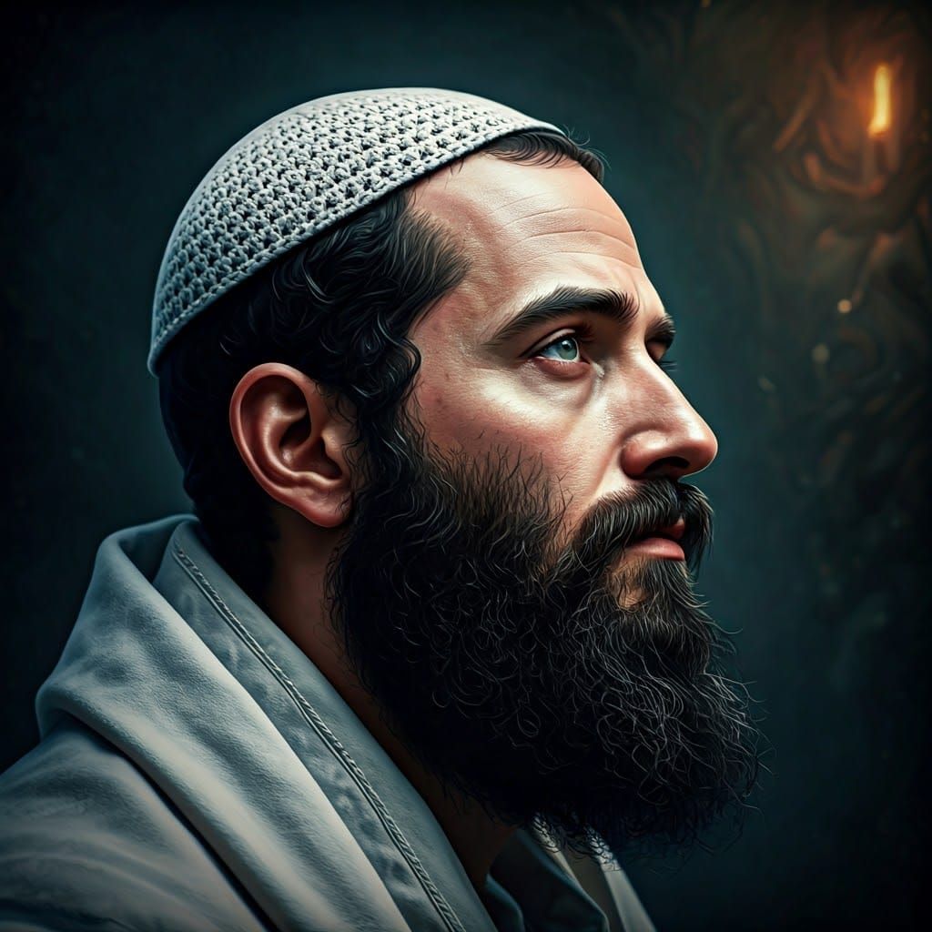 Contemplative Man in Detailed Matte Painting Style