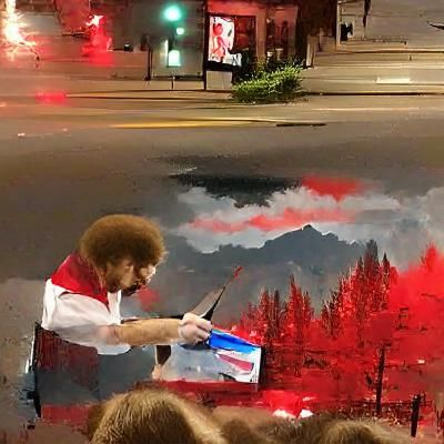 Bob Ross Painting the Town Red