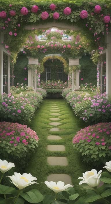 Secret flower garden - AI Generated Artwork - NightCafe Creator