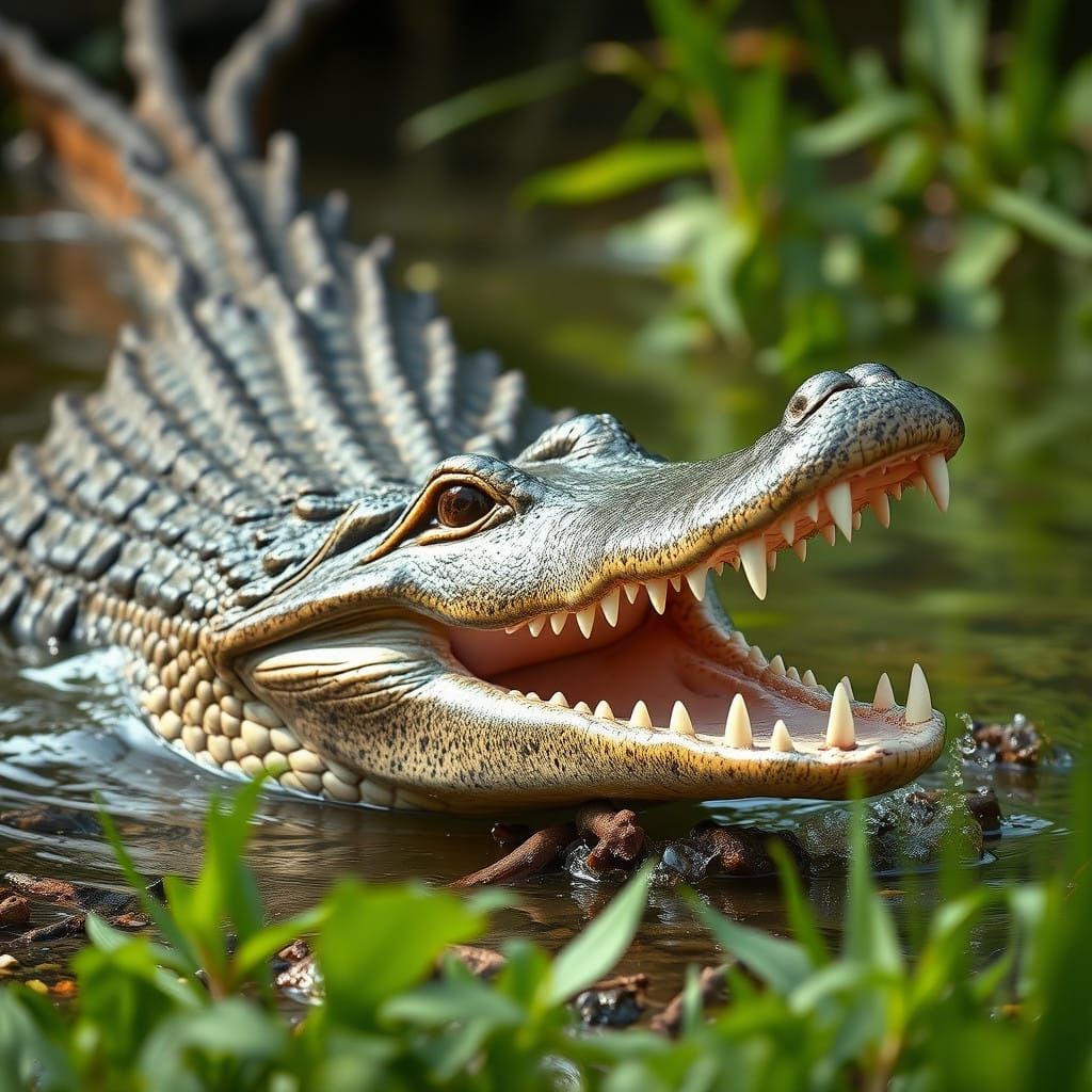 Jungle Goddess Confronts Majestic Alligator in Primal Amazon...
