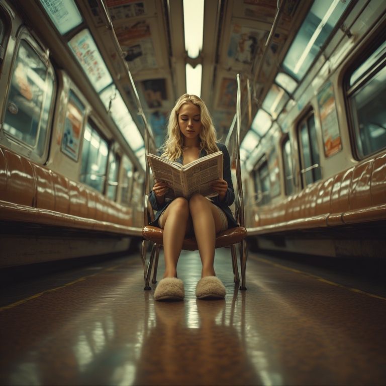 Reading in the subway