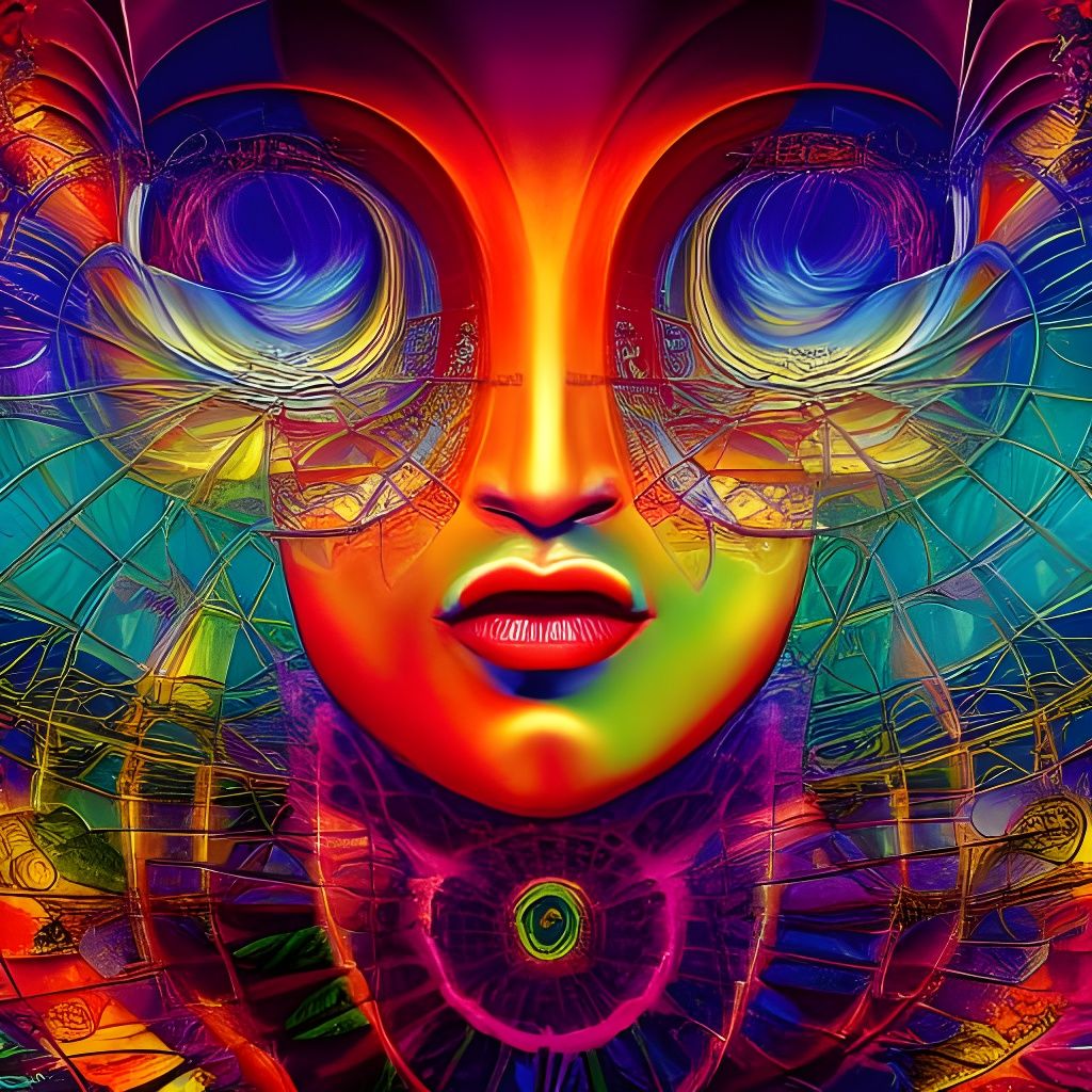 Abstract Spiritual Awakening: A Fantasycore Pop Art Masterpi...