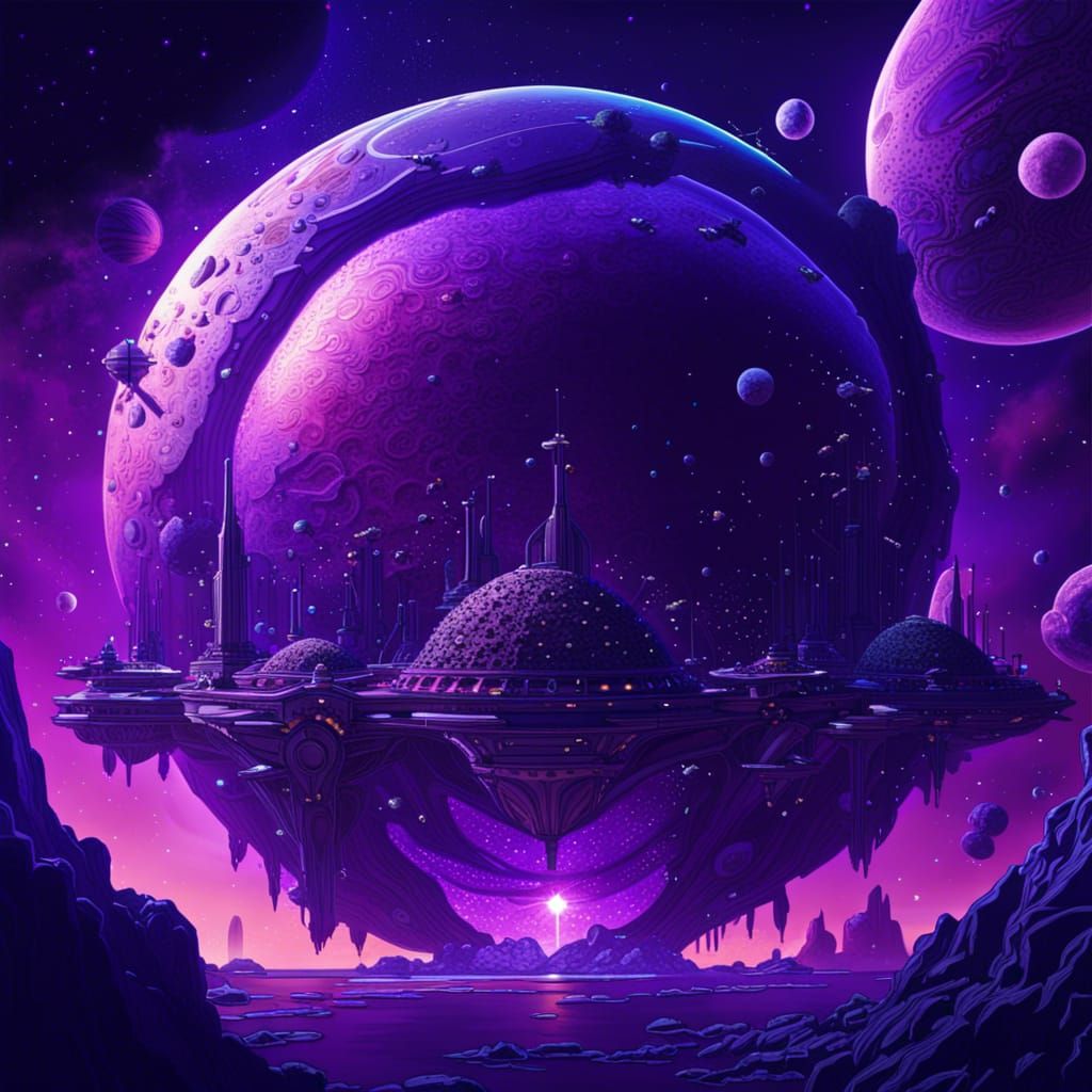 Purple space scape - AI Generated Artwork - NightCafe Creator