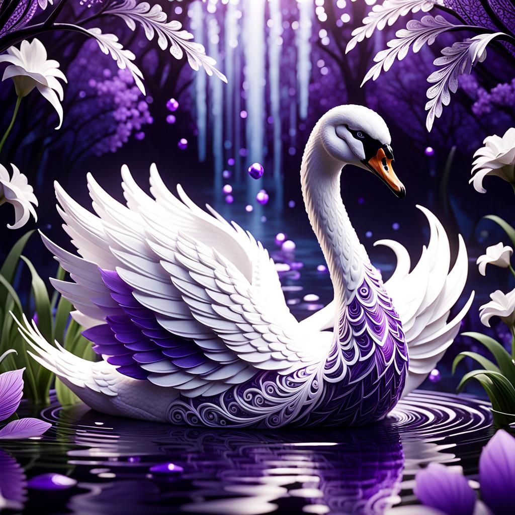 Swan purple amethyst